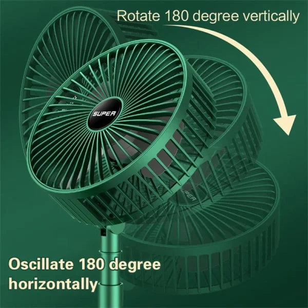 Portable Rechargeable Telescopic Fan - USB Foldable, 3 Speeds
