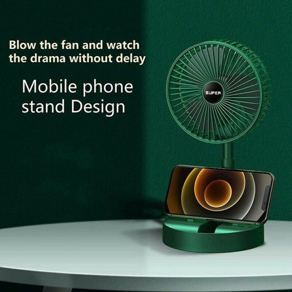 Portable Rechargeable Telescopic Fan - USB Foldable, 3 Speeds