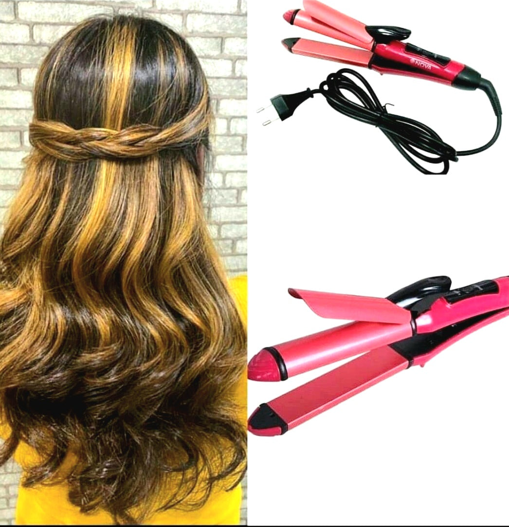 2 IN 1 HAIR STRAIGHTENER AND CURLER