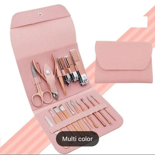 16pcs Manicure Pedicure Grooming Kit, Stainless Steel set